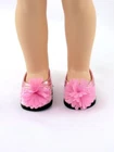 Pink Sequin Flower Flats Fits 14.5" Wellie Wisher American Girl Doll Shoes