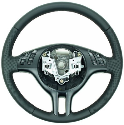 Lenkrad Lederlenkrad für BMW E46 E39 X5 E53 neu bezogen schwarze Nähte