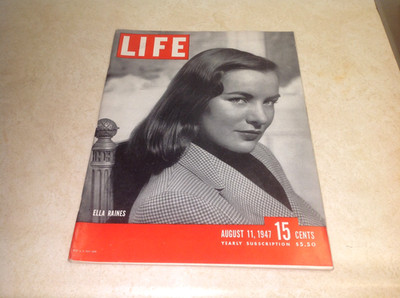 LIFE MAGAZINE August 11, 1947 Ella Raines VG