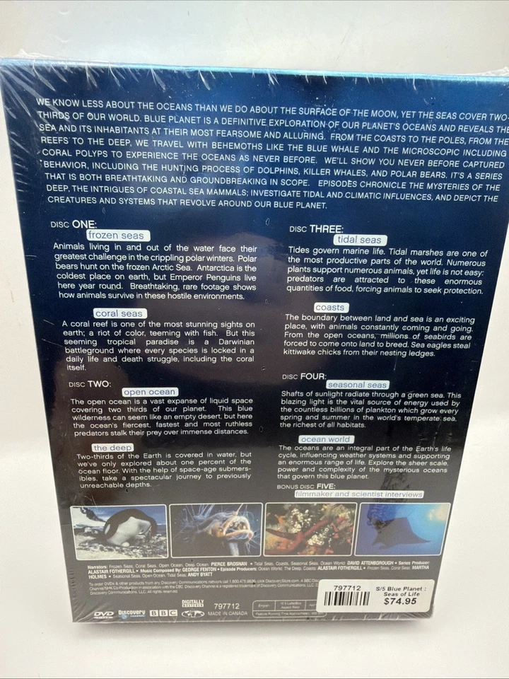 Blue Planet Seas of Life DVD Discovery Channel 5-Disc Box Set Educational Show - Image 2 of 2