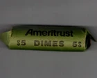 Roll of 50 Roosevelt Silver Dimes 90% Silver 1960-1964 Avg Circulated