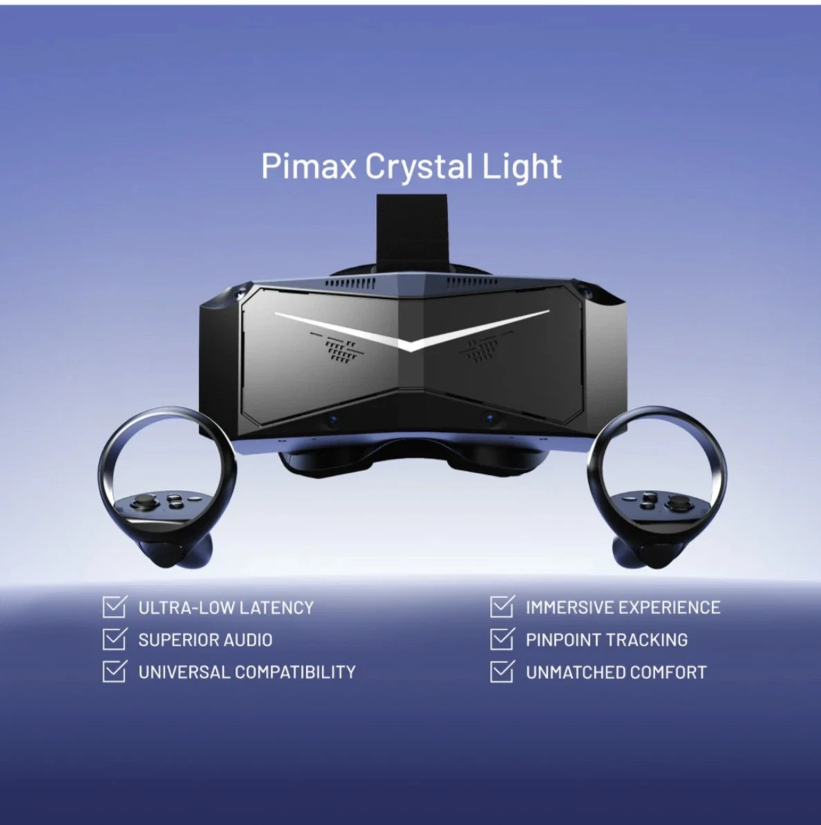 Pimax Crystal Light VR Headset & Controllers-DMAS Earphones-No
