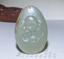 Certified 100% Natural Hetian jade Maitreya Buddha ~ Pendants Necklaces 和田玉弥勒佛吊坠