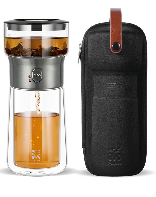 ZENS Modern Glass Tea Infuser Teapot Smart One Touch Tea Maker for Loose Tea
Opens in a new window o