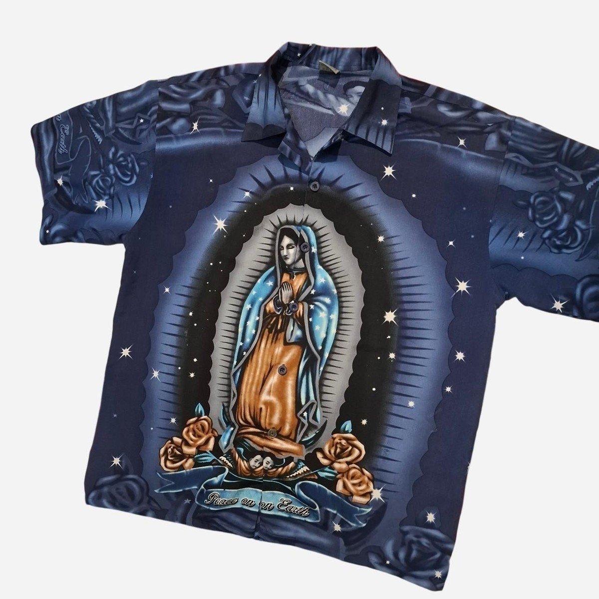 Cruizin Men's Low Rider Times Collar Shirt Size XL, Vintage Virgen