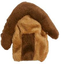 VINTAGE GENERICO PLUSH BROWN WOODEN HOUSE FROM 3 LITTLE PIGS FINGER PUPPET