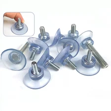 Mushroom Head Clear Suction Cups With M6 M8 Screw Nut Transparent Strong Vacuum 