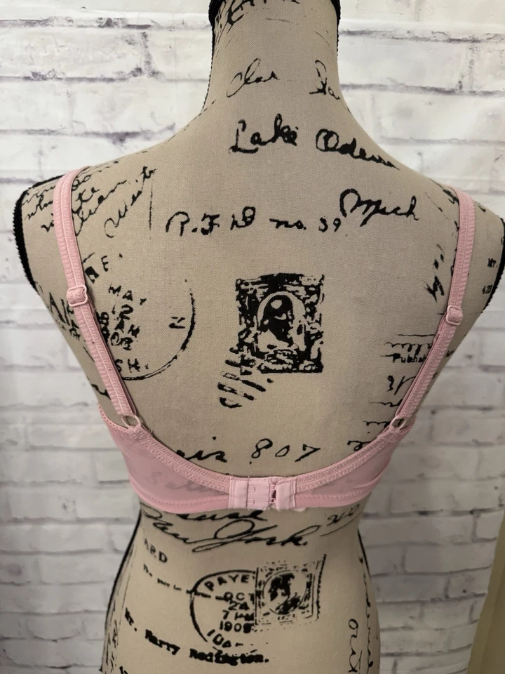 Panache Envy Bra USA Sz 34E Balconette Underwire Stretch Lace Side Support Pink - Image 3 of 4