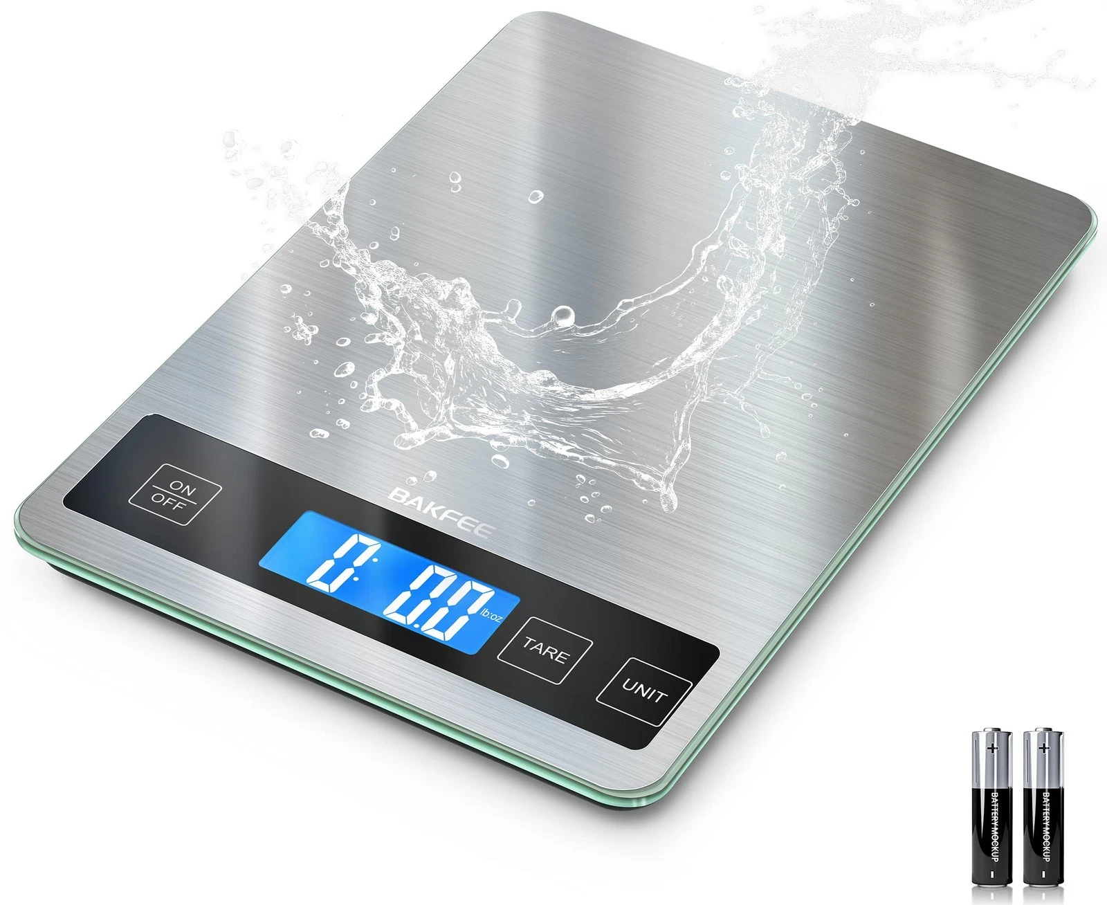 Food Scale, 15kg/33lb Digital Kitchen Scale with Stainless Steel & Tempered G...