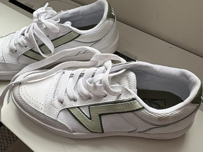 VANS ComfyCush Women's White Green Colorblock Lace Up Low Top Sneakers