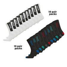 RRP £34.99 - Bench Mens 10 pair pack Crew Comfort Sports Dress Work Ankle Socks