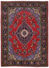 Large Handmade Vintage Oriental Wool Rug 7X10 ft Floral Classic Design Carpet