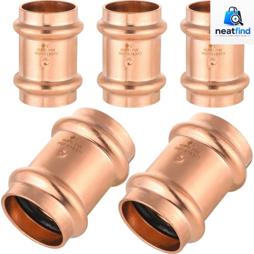 5Pack 1" x 1" Copper Press Coupling with StopPRESS014-5
