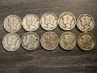10x Silver Mercury Dimes (1916-1945) various dates & mints - Lot #1