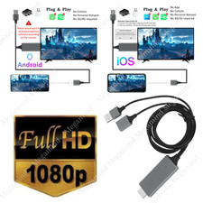 3FT 1080P HDMI Mirroring Cable Phone to TV HDTV Adapter for iPhone iPad Android
