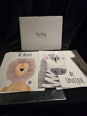 Safari Nursery Wall Art Set   WOWA World of Wall Art   6 Prints   8x10   NIP