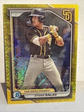 2024 Bowman - Chrome Prospects Ethan Salas #BCP-102 Yellow Refractor /75 (RC)