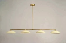 Italian Mid Century 4 Lights Style Raw Brass Chandelier Lights Fixture by LD