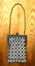 Collectible Antique Art Deco 1920s Whiting Davis enameled Mesh purse VGC NICE