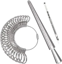 Size Ring Measuring Tool Set/Ring Gauges with Finger Sizer Mandrel Ring Sizer.