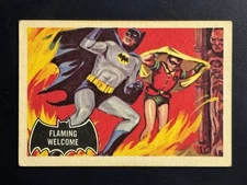 1966 Topps A&BC England BATMAN Black Bat UK #51 Flaming Welcome ￼