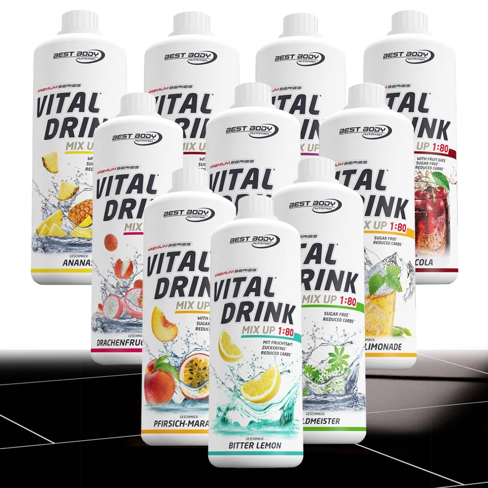 10 Flaschen Best Body Nutrition Vital Drink Zerop Getränkesirup 9,89€/Ltr. - Bild 3 von 3