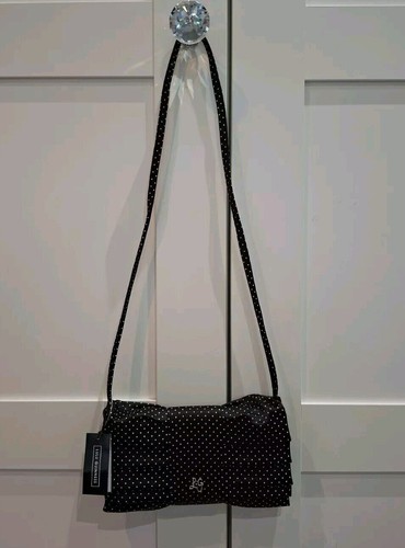 Lulu Guinness Small Black & Stone Polka Dot Clutch Bag NWT - Picture 8 of 10