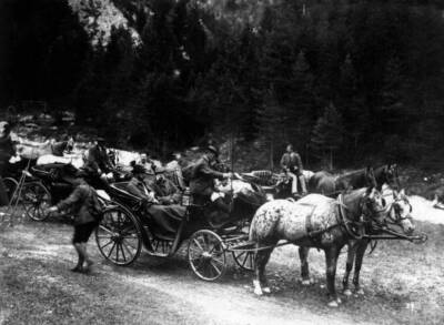 Emperor Francis Joseph Austria Czar Nicholas II Russia arriving Mu- Old Photo