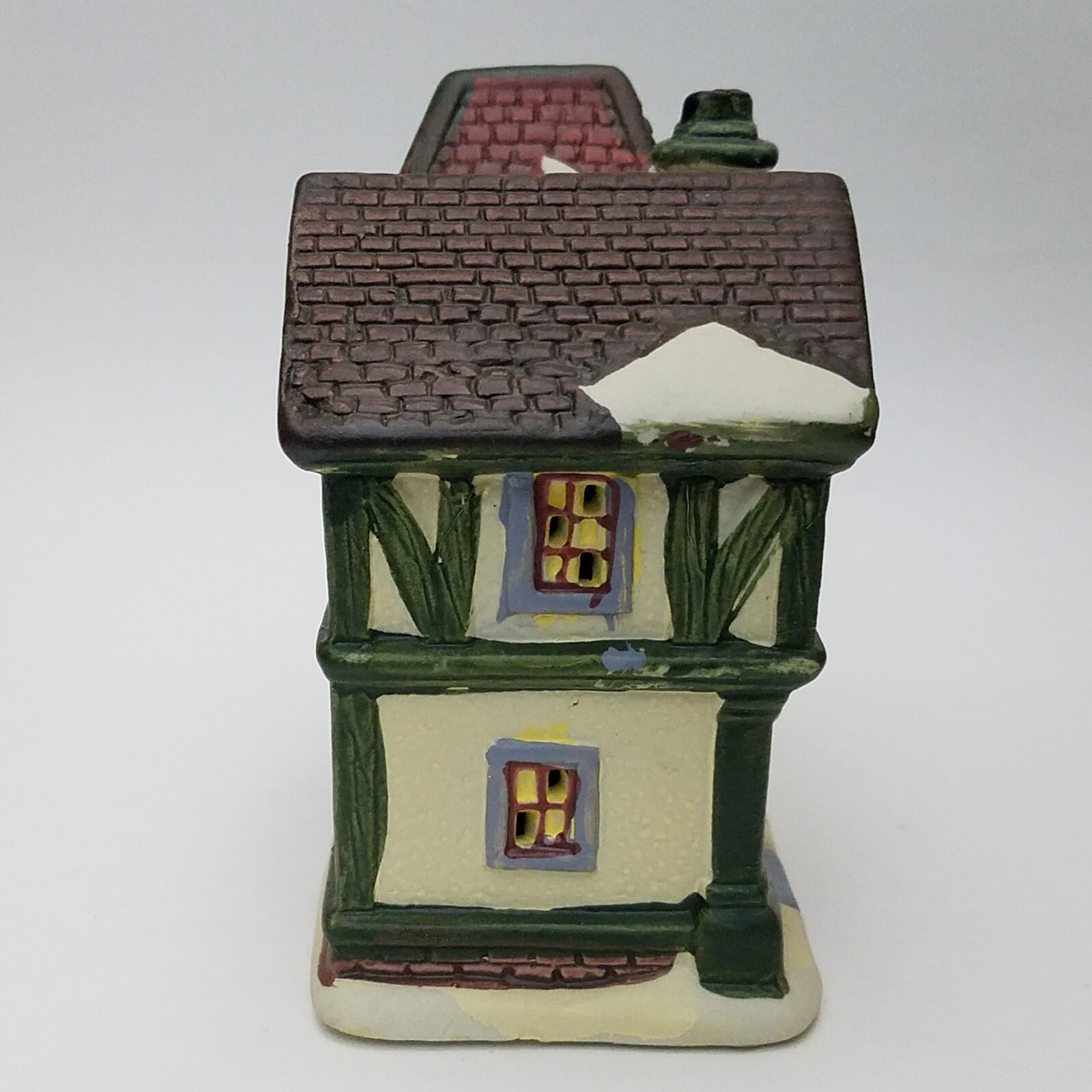 Holiday Time Two Store Bakery Shop Porcelain Mini House Christmas 92121B U4 4"H