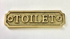 TOILET DOOR ROOM SIGN PLAQUE 11.4 x 3.2 cm + SCREWS SOLID BRASS ANTIQUE NICKEL