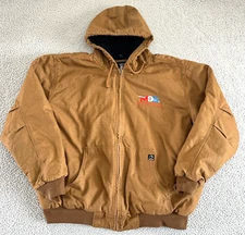 Dri Duck Hooded Work Jacket Mens XXL Thick Canvas Quilted Embroidered MOS