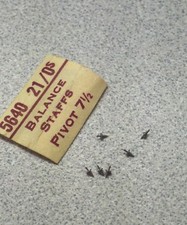 6 NOS Elgin 21/0 5640 Pivot 7-1/2 Balance Staffs