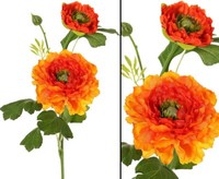 Ranunkel Kunstblume 46Cm Mit 2 Orange RöTlichen BlüTen Von Ibizanos.Com