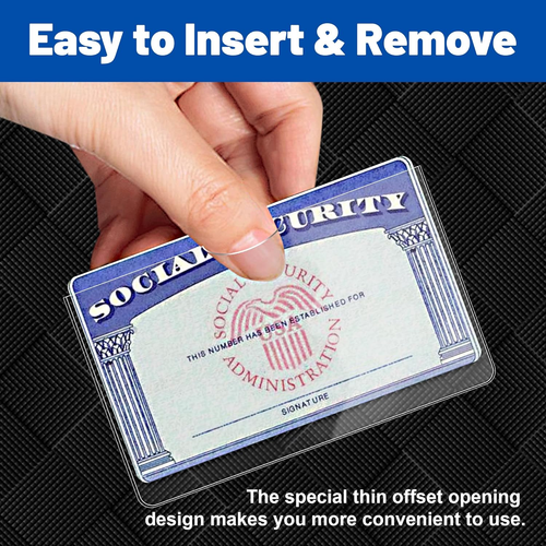 Social Security Card Protector Sleeve 6 Pack Clear Medicare Holder Free Ship