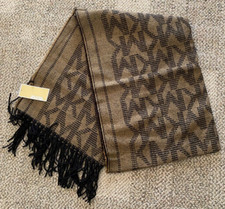 Michael Kors Long Knit Scarf 539058C Brown Black One Size