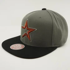 MENS MITCHELL & NESS MLB STORM FRONT SNAPBACK COOP ASTROS - GREY