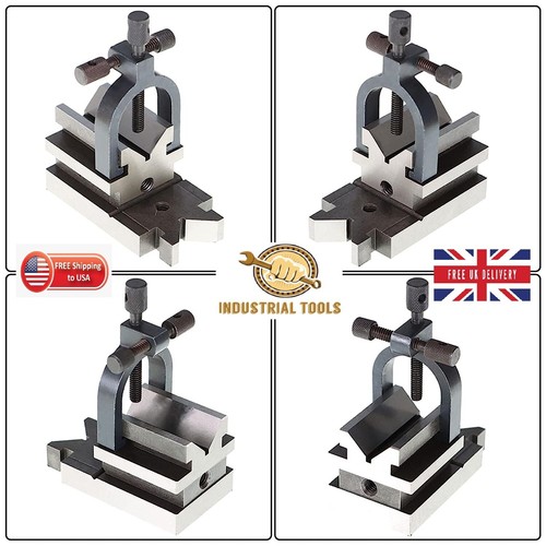 All angle Hardened Ground Steel V-block & clamp, Toolmakers' V-block & clamp-USA - Picture 2 of 7