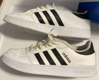 Adidas Breaknet Sneakers Men Size 12 White W/ Black Stripes Logo Style FX8707