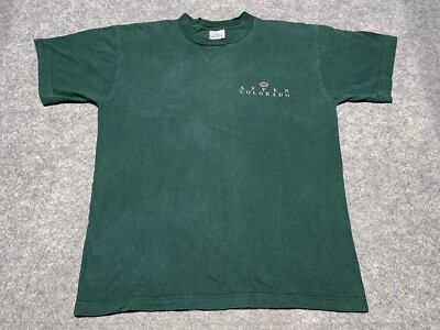 VINTAGE Aspen Colorado Green Large Shirt mountain Ski Snowboard lift