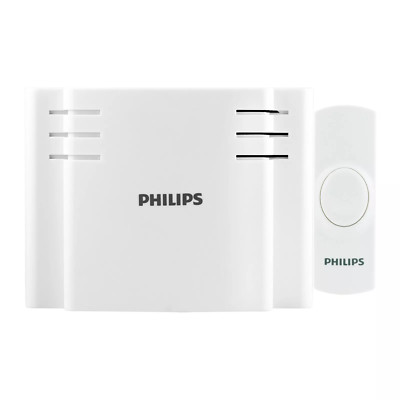 Philips Wireless Doorbell Kit - Chime & Push Button - 8 Sounds - NEW SEALED