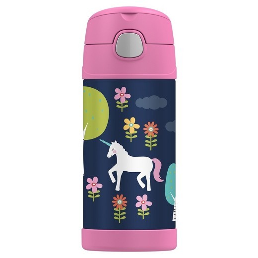 Unicorn Thermos CRCKT 12oz Funtainer Bottle - Unicorn - Navy NWT