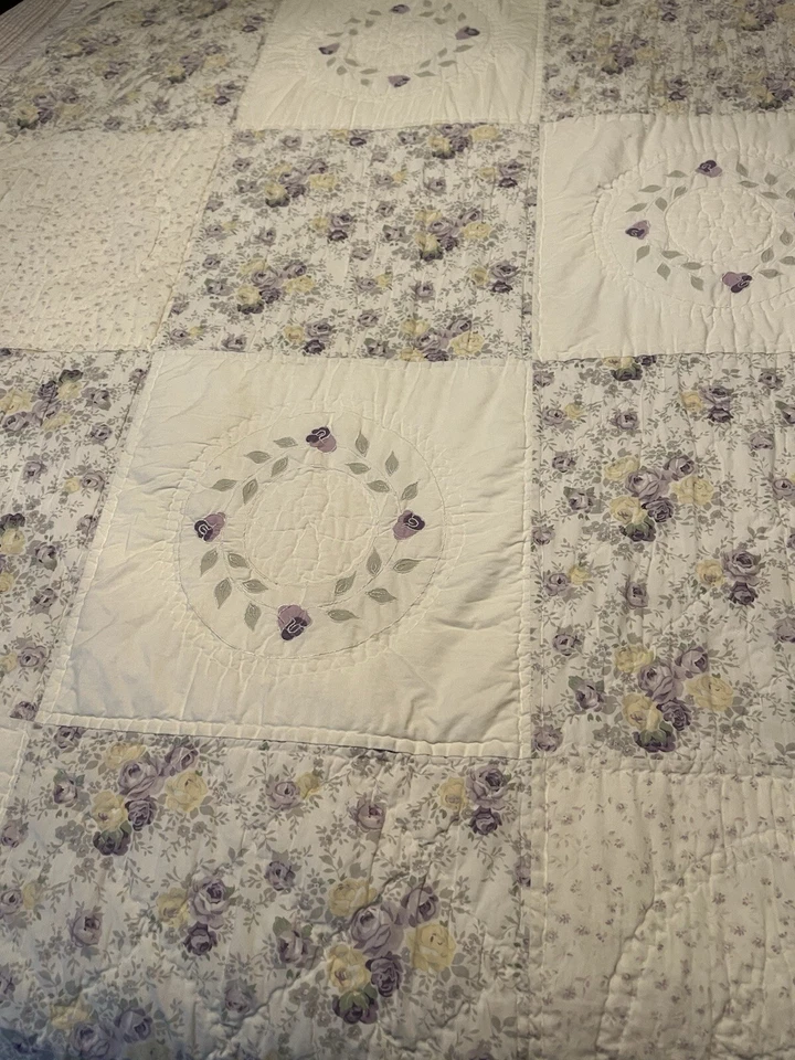 Think Laura Ashley Cottage Core Lavender Rose Full/Queen Quilt Bedspread - Image 2 of 4