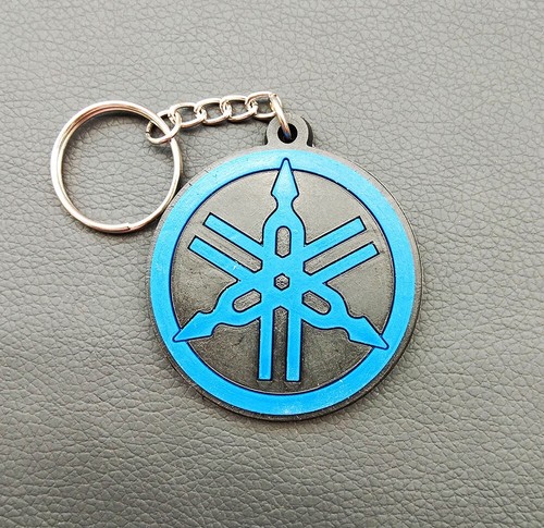 Yamaha Logo Black Keychain Rubber Motorcycle Racing Bike Keyring Collectable #03 - Picture 4 of 8