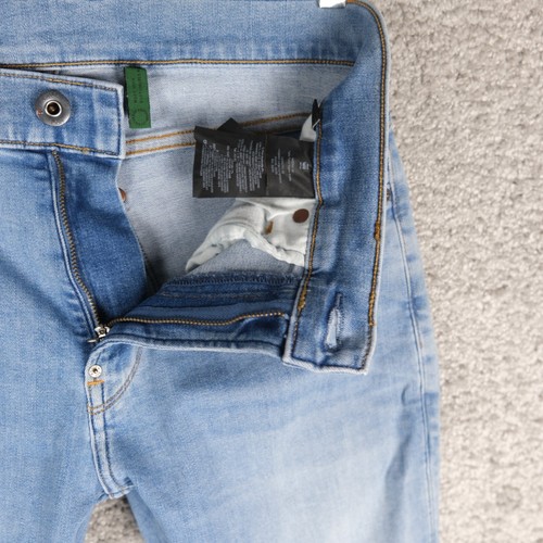 G-STAR MEN'S JEANS 3301 REVEND SKINNY W30 L30 BLUE DISTRESSED STRETCH DENIM ZIP - Picture 7 of 10