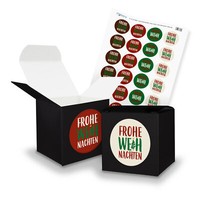 Itenga Set Frohe Weihnachten M48 24X Geschenkbox Schwarz 650X650Mm Und Sticker