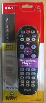 RCA RCRN04GR 4-Device Backlit Universal Remote NEW SEALED