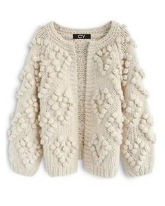cream fine knit cardigan