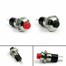 New Mini Push Button SPST Latching N/O OFF-ON Switch 10mm R/B For Car/Boat A
