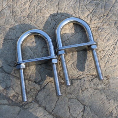2PCS M8 5/16 U Bolt 316 Stainless Steel Marine Boat Stern Bow Eye Tie Down