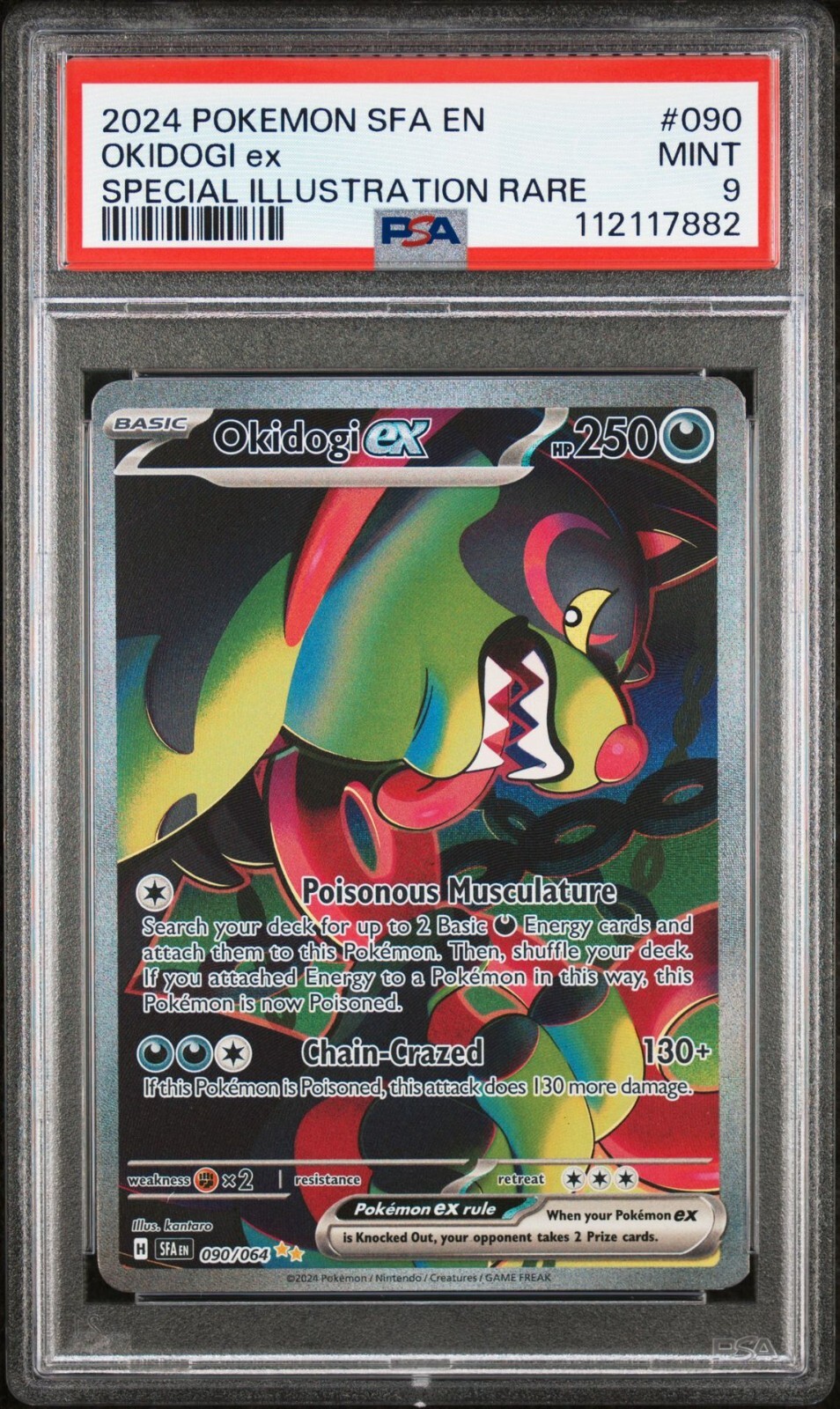 Pokémon Card Okidogi EX 090/064 Shrouded Fable PSA 9 Mint